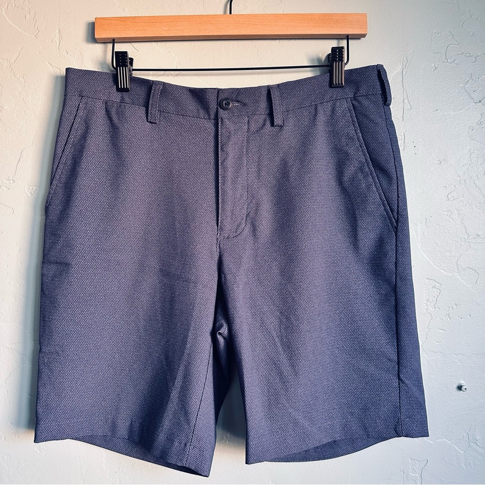 PGA Tour Men's Blue Gray Flat Front‎ Shorts Golf Active Travel Size 32 EUC